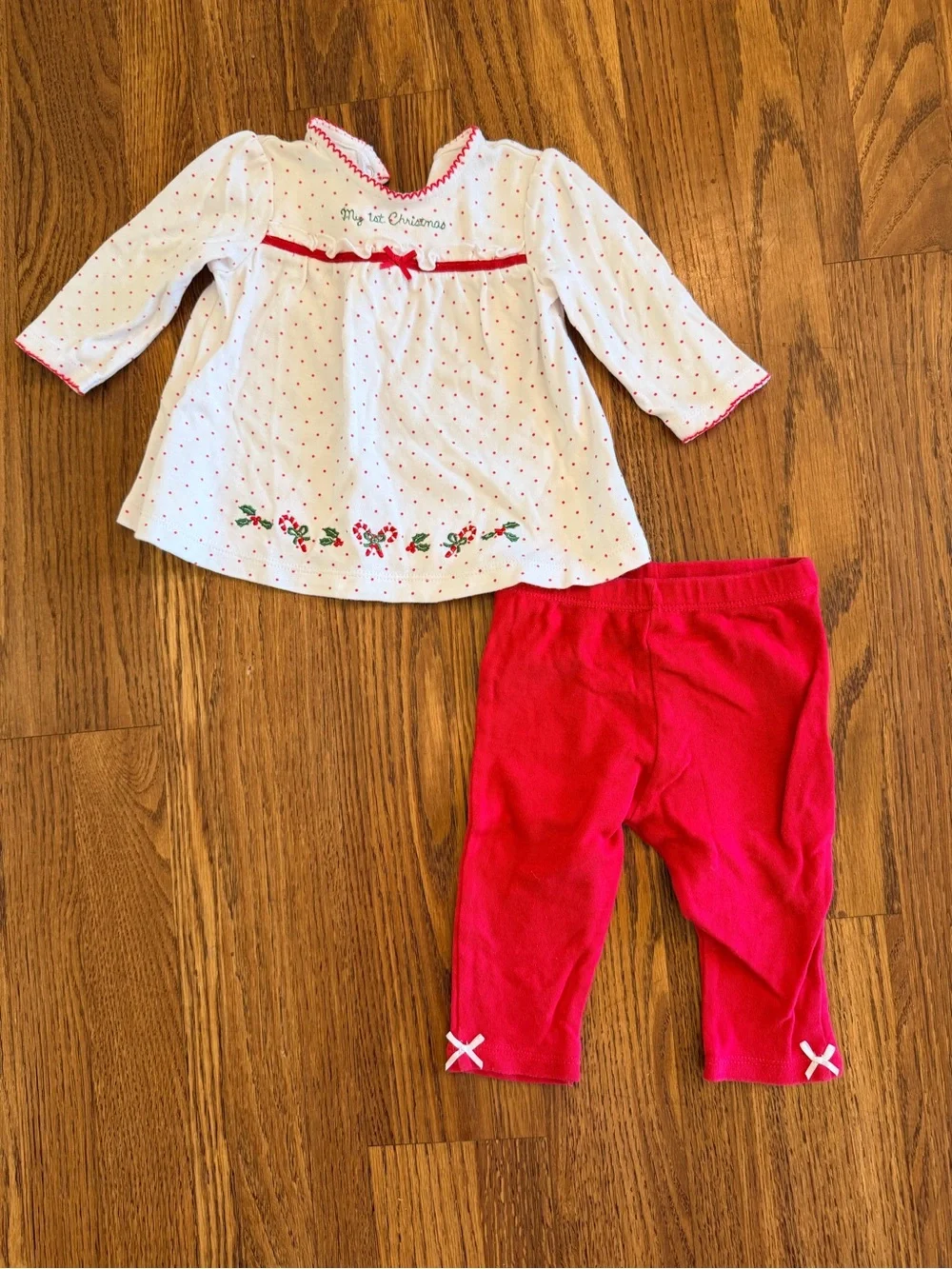 Girls White & Red Holiday Set